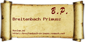 Breitenbach Primusz névjegykártya